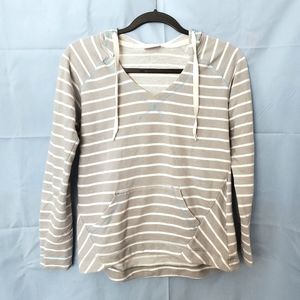 Columbia Lightweight Hoodie S, White and Gray Stripes